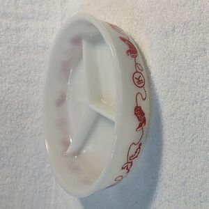 Vtg Hazel Atlas Divided Western Cowboy Design Childs Plate